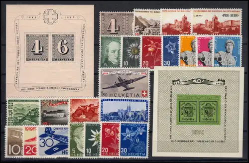 Schweiz 416 - 427 inclusive Block 8, 9, 10 komplett, postfrisch **