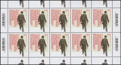 3589 Friedrich Ebert - 10er-Bogen ** postfrisch