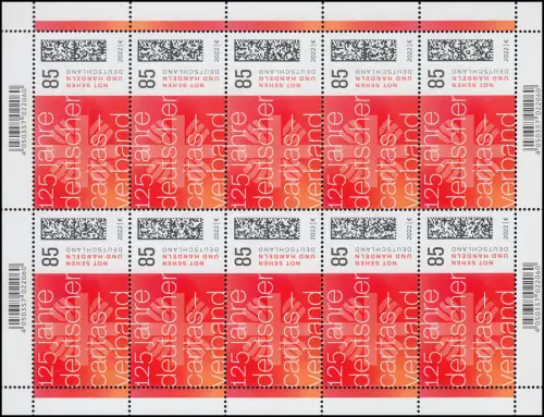 3726 125 Jahre Deutscher Caritasverband - 10er-Bogen ** postfrisch