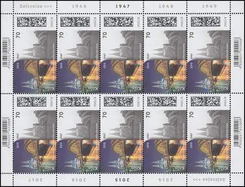 3721 Zeitreise Deutschland: Köln - 10er-Bogen ** postfrisch