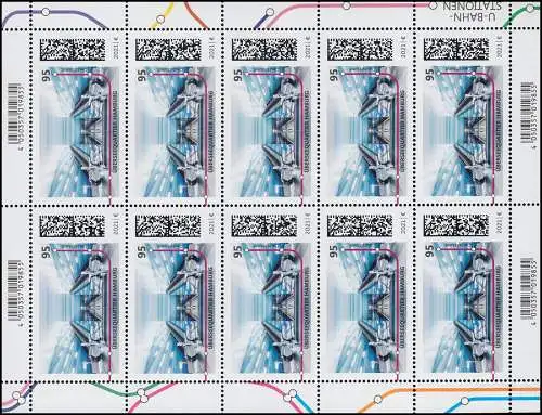 3593 U-Bahn-Station: Überseequartier Hamburg - 10er-Bogen ** postfrisch