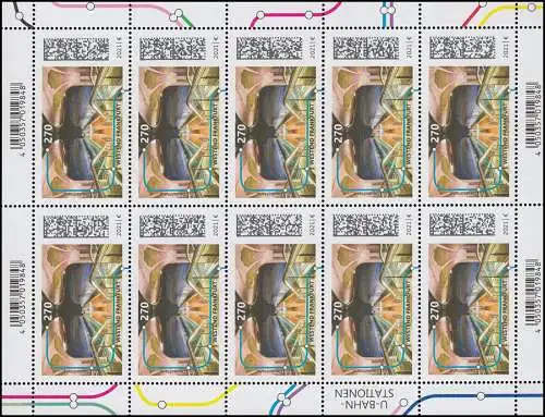 3594 U-Bahn-Station: Westend Frankfurt - 10er-Bogen ** postfrisch