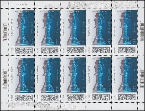3595 Schach: Deep Blue schlägt Kasparow - 10er-Bogen ** postfrisch