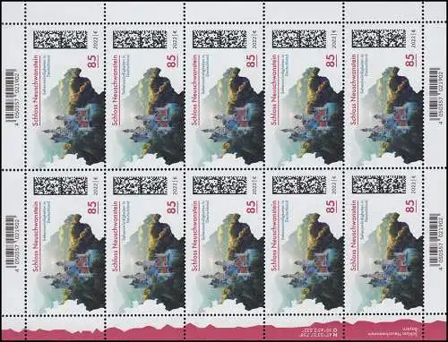 3716 Schloss Neuschwanstein - 10er-Bogen ** postfrisch