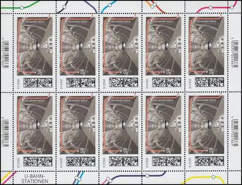 3709 U-Bahn-Station: Heumarkt Köln - 10er-Bogen ** postfrisch