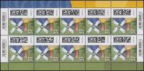 3703 Briefmühle 37 Cent - 10er-Bogen ** postfrisch