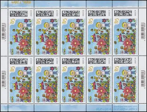 3701 Kinder malen eine Briefmarke - 10er-Bogen ** postfrisch