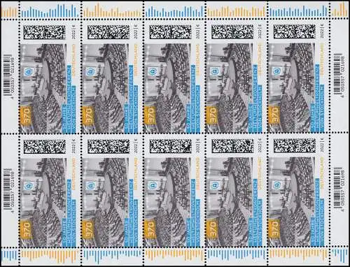 3692 Weltumweltkonferenz Stockholm 1972-2022 - 10er-Bogen ** postfrisch