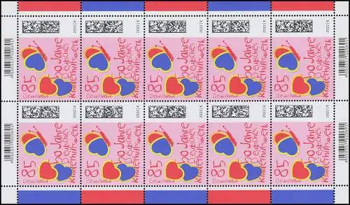 3676 DKHW Deutsches Kinderhilfswerk - 10er-Bogen ** postfrisch