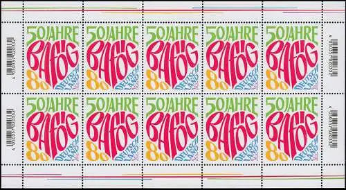 3626 Jubiläum 50 Jahre BAföG - 10er-Bogen ** postfrisch