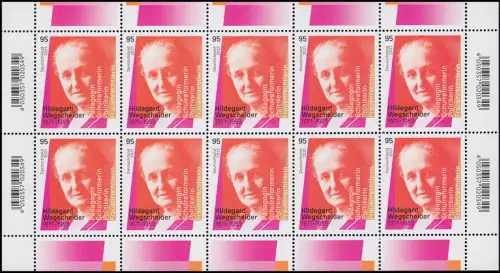3625 Hildegard Wegscheider - 10er-Bogen ** postfrisch