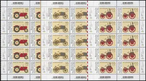 3618-3620 Jugend: Historische Traktoren - Zehnerbogen-Satz **