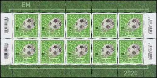 3611 Fußball-Europameisterschaft - 10er-Bogen ** postfrisch