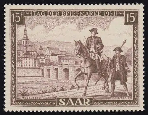 Saarland 305 Tag der Briefmarke: Postbote 1951, postfrisch **