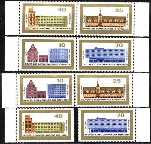 1126-1129 aus Block 23/24 Leipziger Messe, 2 ZD + 4 Ezm, Set postfrisch **