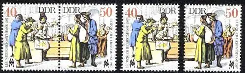 3120-3121 aus Block 88 Leipziger Messe 1987, 1 ZD und 2 Ezm, Set postfrisch **