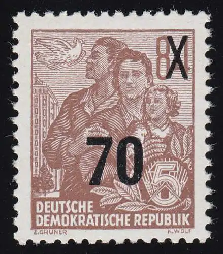 442Ig XII Fünfjahrplan 70 auf 84 Pf Wz.2 XII **