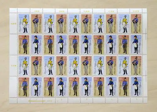 2997-3000 Postuniformen 1986, ZD-Bogen, FN2 **