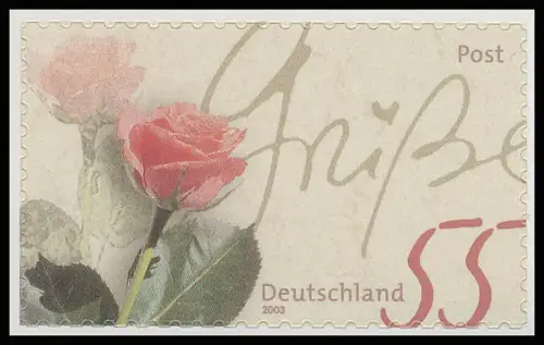2321II Post Rosengruß, selbstklebend, Rasterung 15/75 Grad, postfrisch **