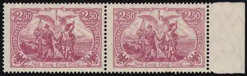 113c III Freimarke mit PLF Rahmenbruch über Flügel, Paar Befund BPP e´frei **