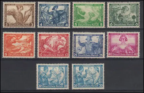 499-507 Wagner (kpl. incl. 20 Pf. A und B) - alle mit Haftstellen / gefalzt *