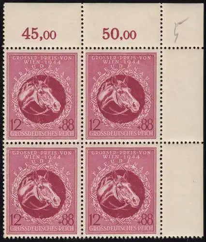 901 II GP von Wien mit PLF weißer Fleck unter N im Eck-Vbl., Haftstellen *
