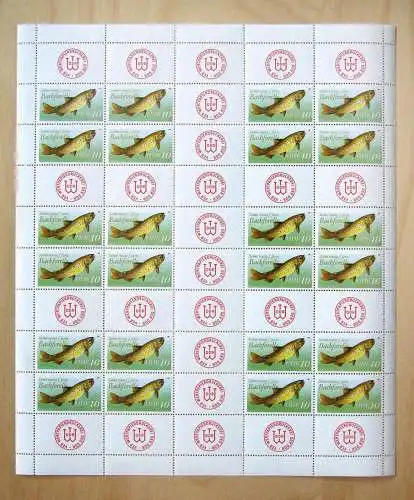 MHB 19A - Süßwasserfische, kompletter MHB durchgezähnt, **