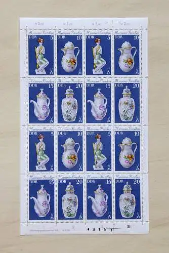 2464-2467 Porzellan 1979, ZD-Bogen, FN I **