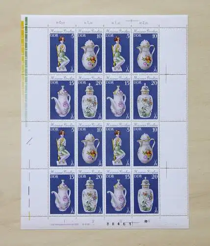 2464-2467 Porzellan 1979, ZD-Bogen, FN I **, Ra rechts