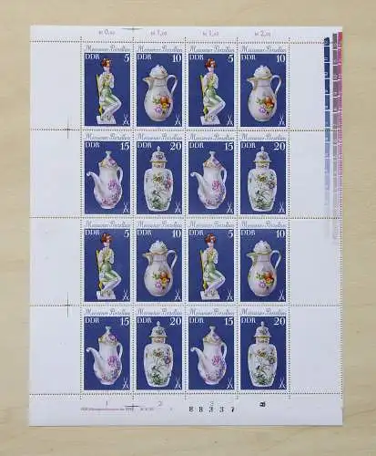 2464-2467 Porzellan 1979, ZD-Bogen, FN II **, Ra rechts