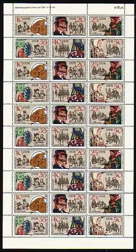 2716-2721 Sorben - Sorbische Volksbräuche 1982, ZD-Bogen unten ndgz., **