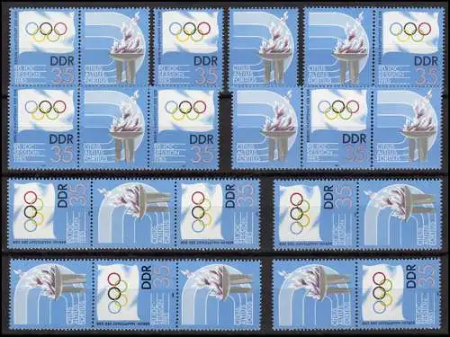 2949 Olympia IOC-Session, 8 Zusammendrucke + Ezm. + Zierfeld, Set postfrisch **
