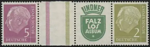 WZ12 Zusammendruck Heuss, postfrisch **