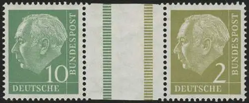 WZ14 Zusammendruck Heuss, postfrisch **