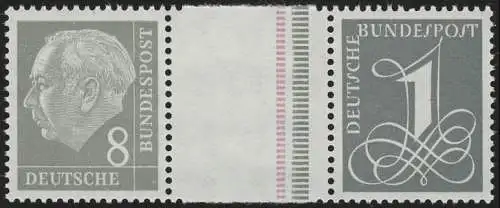 WZ15aYII Zusammendruck Heuss, postfrisch