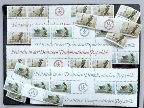 3265-3266 Magdeburg, 4 Zwischenstegpaare + 4 Herzstücke, Set postfrisch **