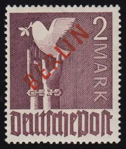 34 Rotaufdruck 2 Mark - kaum sichtbare matte Stelle, höher gepr. Schlegel BPP *