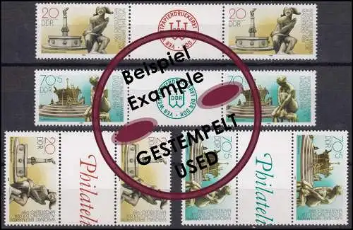 3265-3266 Magdeburg, 4 Zwischenstegpaare komplett, Set gestempelt O