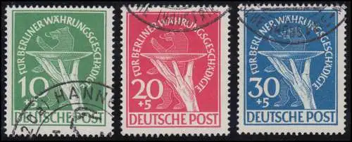 68-70 Währungsgeschädigte - Satz Sonderstempel, Befund Schlegel BPP