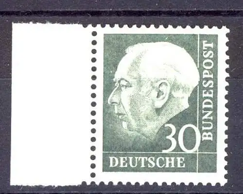 259v Heuss II 30 Pf Seitenrand li. ** postfrisch