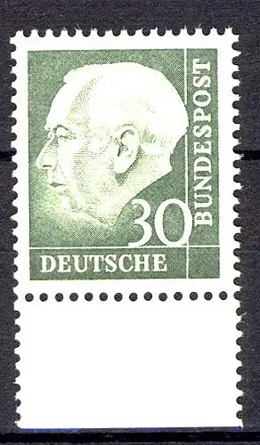 259w Heuss II 30 Pf Unterrand ** postfrisch