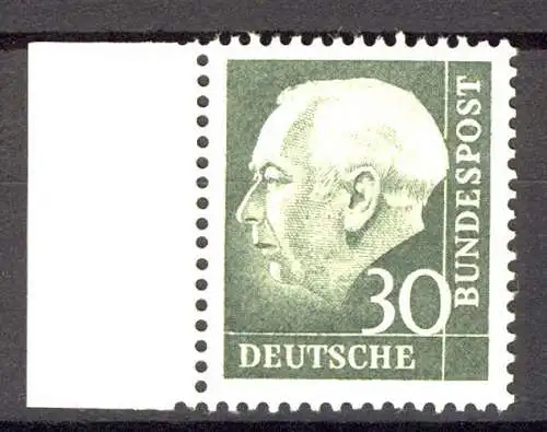259w Heuss II 30 Pf Seitenrand li. ** postfrisch