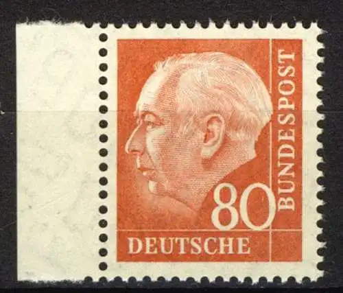 264w Heuss II 80 Pf Seitenrand li. ** postfrisch