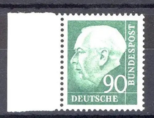 265v Heuss II 90 Pf Seitenrand li. ** postfrisch