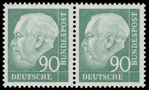 265v Heuss II 90 Pf waag. Paar ** postfrisch