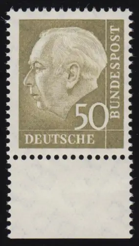 261w Heuss II 50 Pf Unterrand ** postfrisch