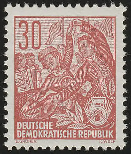 416x XII Fünfjahrplan Buchdruck 30 Pf Wz.2 XII, postfrisch **