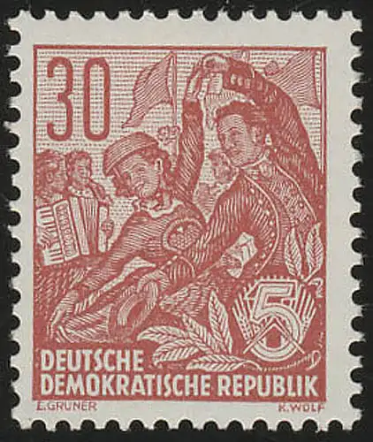416x XI Fünfjahrplan Buchdruck 30 Pf Wz.2 XI, postfrisch **