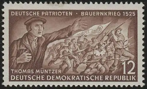 398 XI Thomas Müntzer 12 Pf Wz.2 XI, postfrisch **