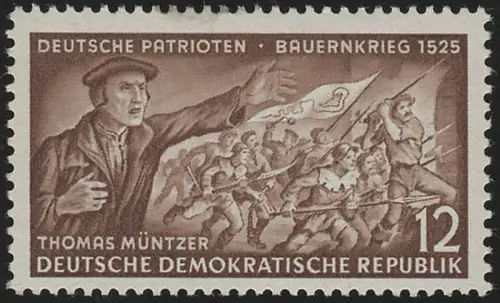 398 XII Thomas Müntzer 12 Pf Wz.2 XII, postfrisch **